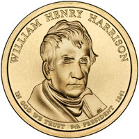 William Henry Harrison Presidential Dollar (Obverse)
