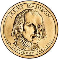 James Madison Presidential Dollar (Obverse)